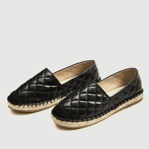 Cap Toe Quilted Espadrille Flats